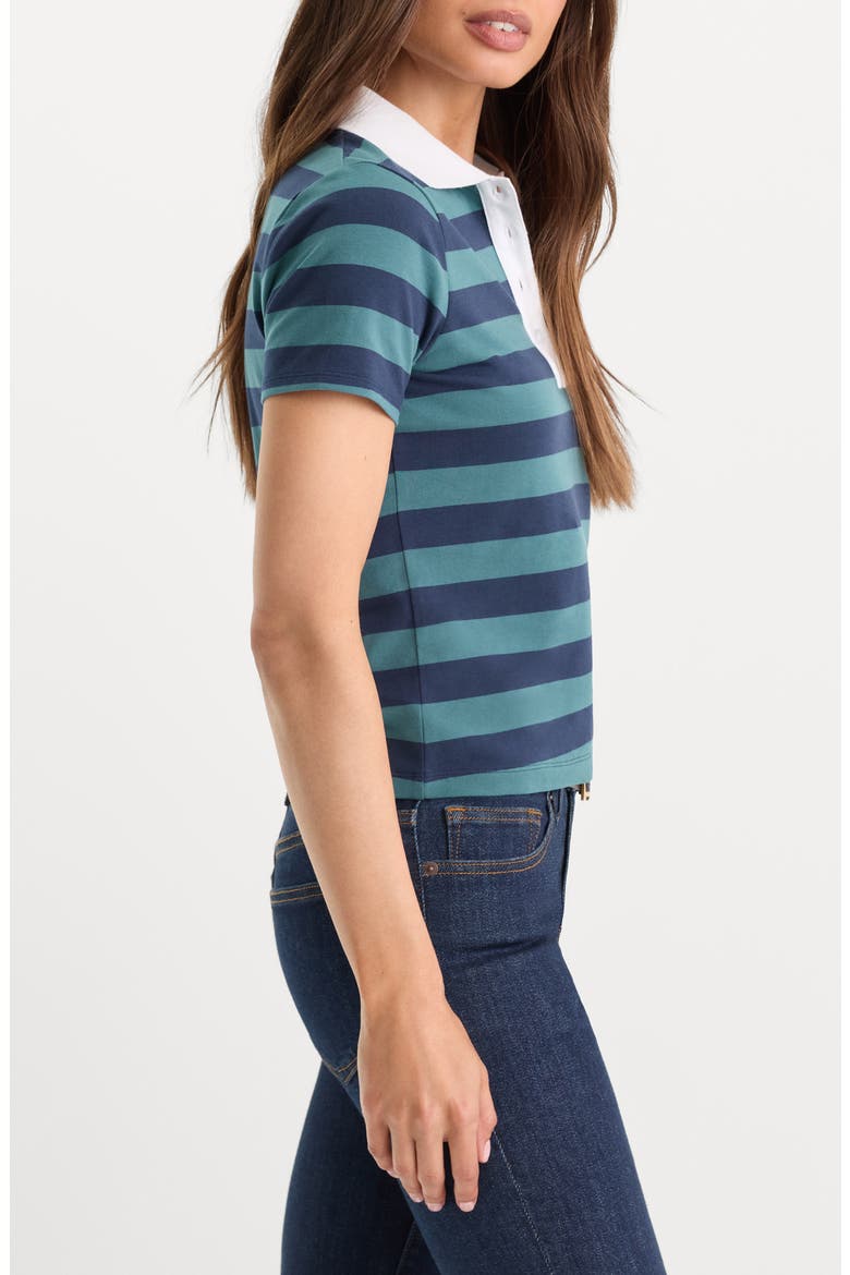 The Easy Polo, Alternate, color, SUMMER STRIPE TEAL