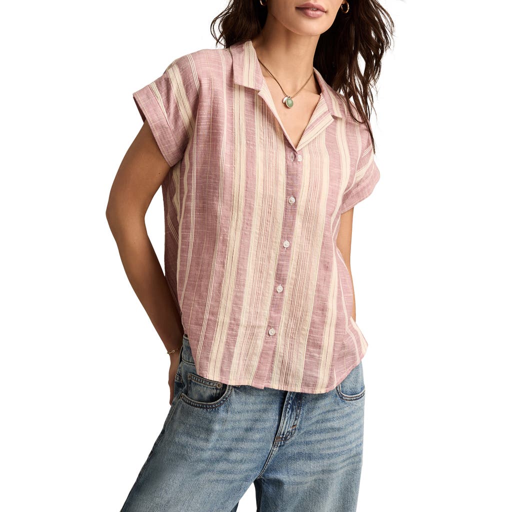 LUCKY BRAND LUCKY BRAND STRIPE COTTON BUTTON-UP SHIRT