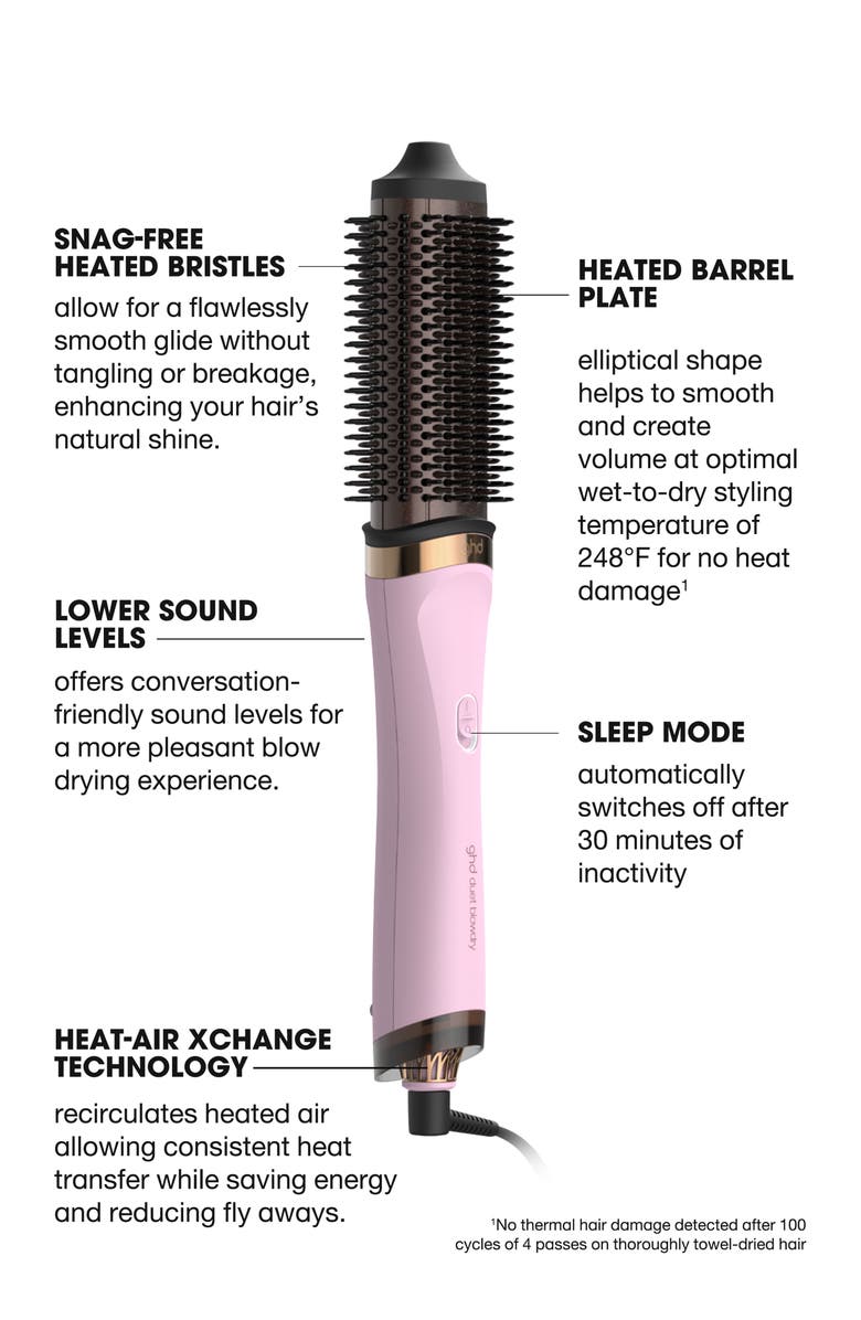 ghd Duet Blowdry 2-in-1 Hair Dryer Brush in Pink Sorbet, Alternate, color, Pink