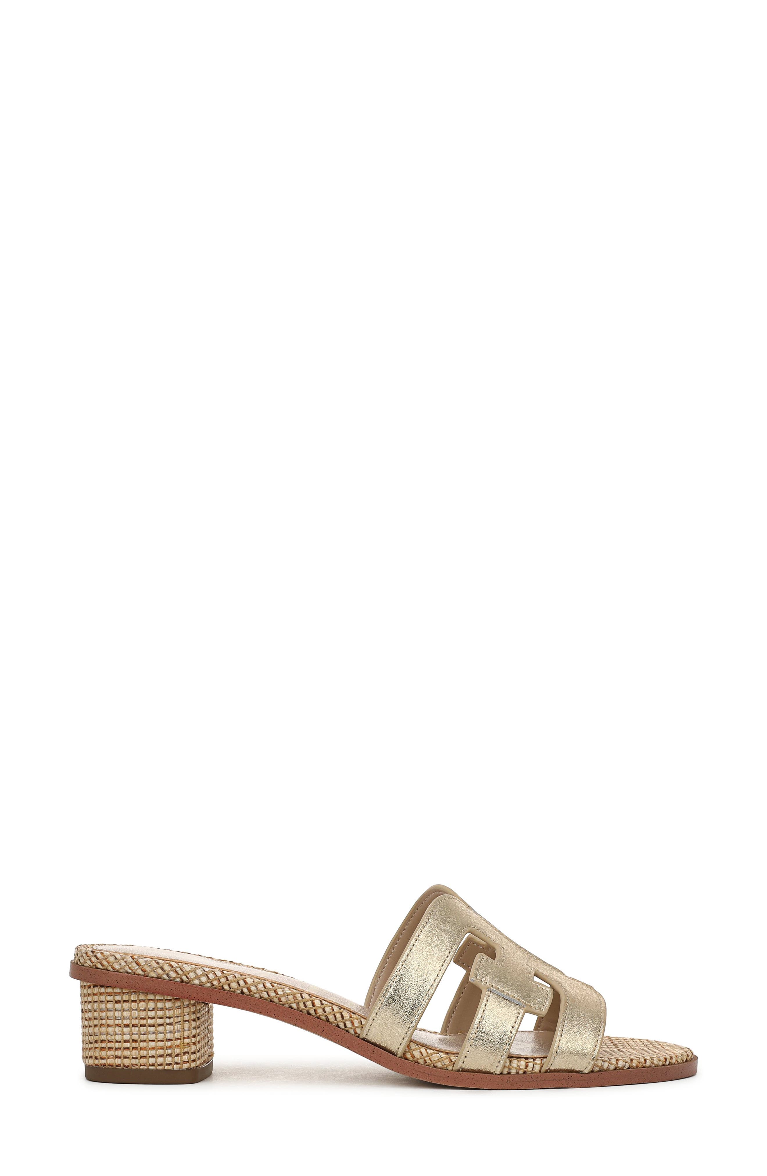 Illie Block Heel Slide Sandal, Alternate, color, AMBER GOLD