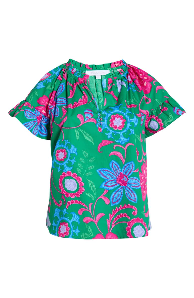 SUGARLIPS Cabina Floral Macy Ruffle Top, Alternate, color, Blue Pink Multi