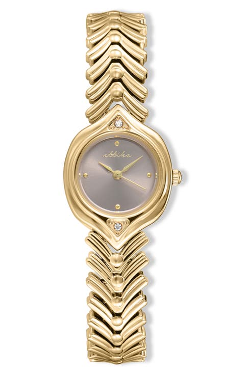 Round Case Chevron StrapWatch