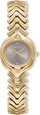 Ettika Round Case Chevron Strap Watch