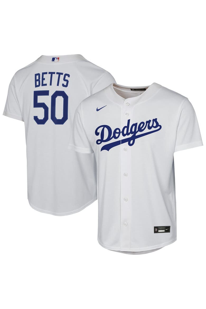 Youth Nike Mookie Betts White Los Angeles Dodgers Home Replica Player Jersey, Main, color, White