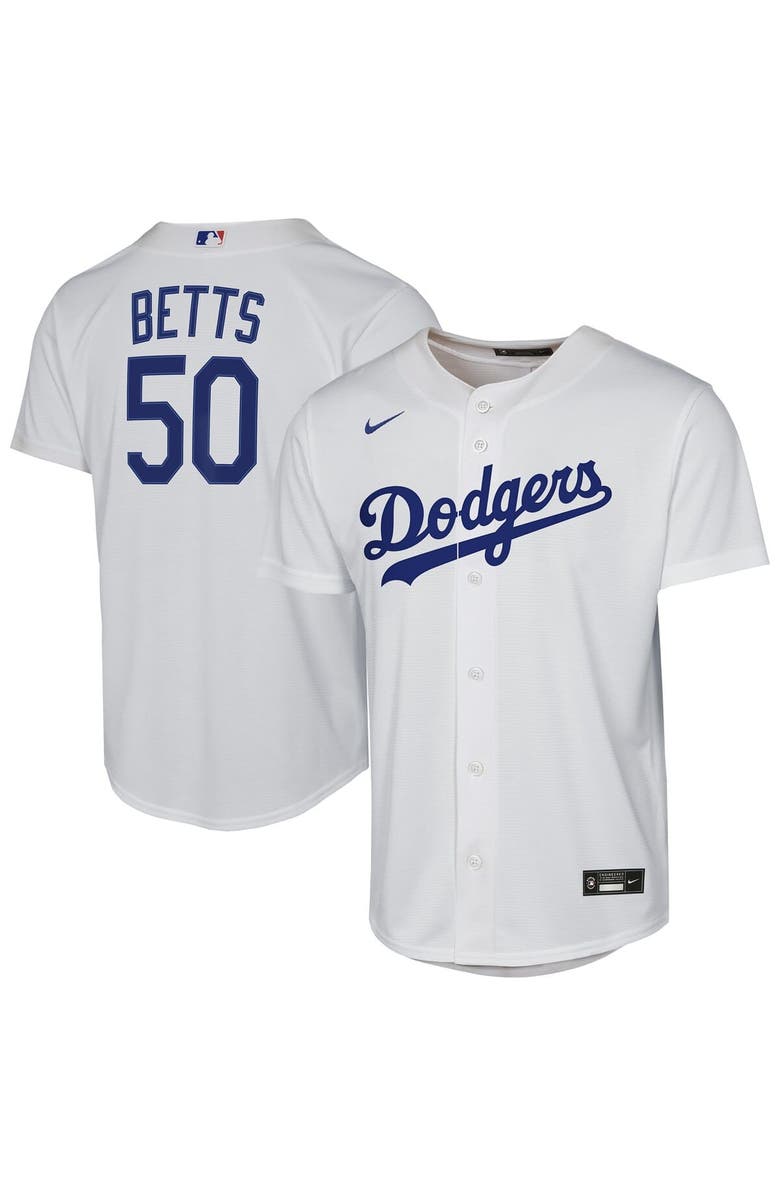 Nike Youth Nike Mookie Betts White Los Angeles Dodgers Home Replica Player Jersey, Main, color, White