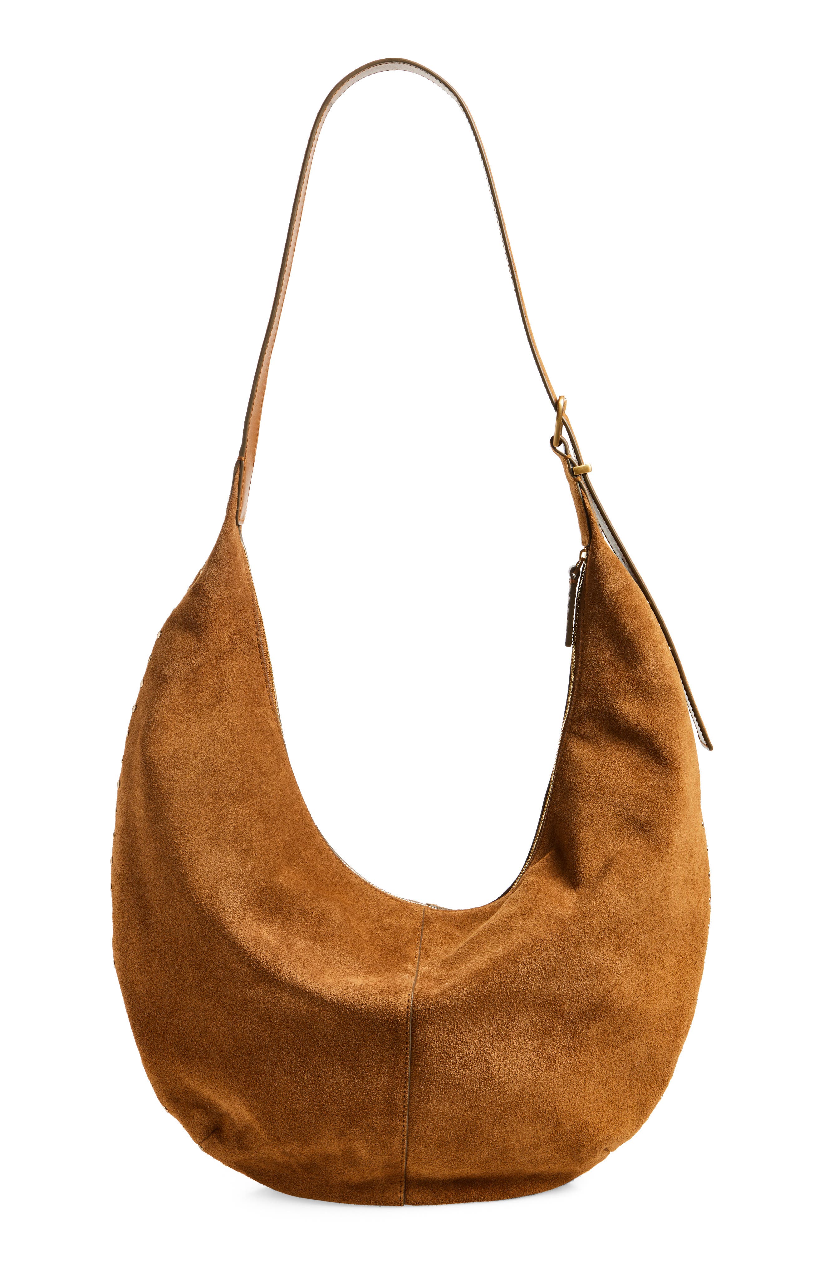 Madewell The Essential Curve Shoulder Bag, Alternate, color, Aged Cognac