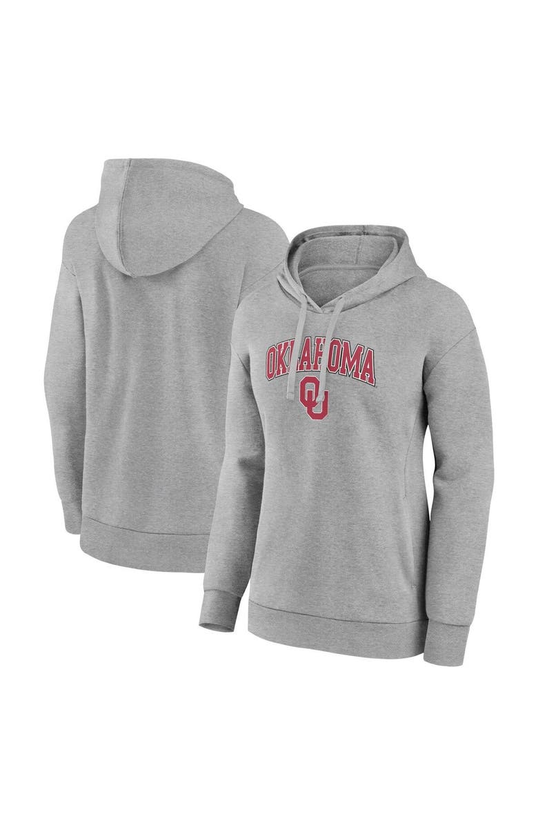 FANATICS Women's Fanatics Branded Heather Gray Oklahoma Sooners Evergreen Campus Pullover Hoodie, Main, color, 