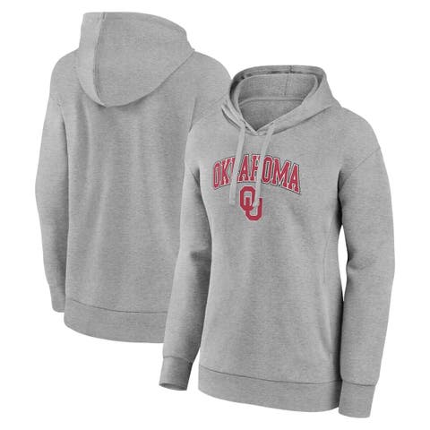Women's Fanatics Branded Heather Gray Oklahoma Sooners Evergreen Campus Pullover Hoodie