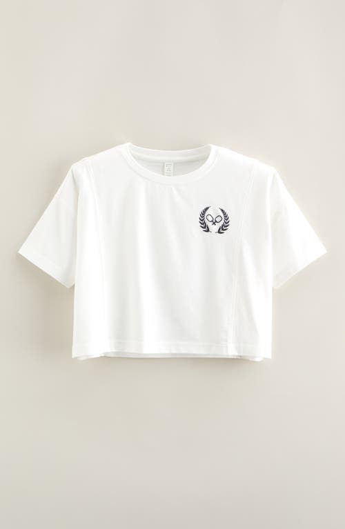 Recess Pickleball x Zella Kids' Lucky Embroidered Boxy T-Shirt in White  product