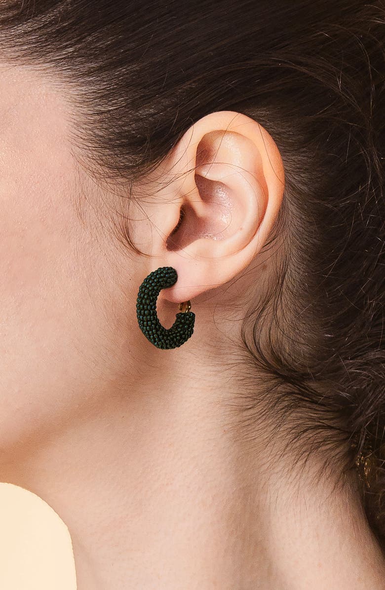Deepa Gurnani Archie Hoop Earrings, Alternate, color, Green
