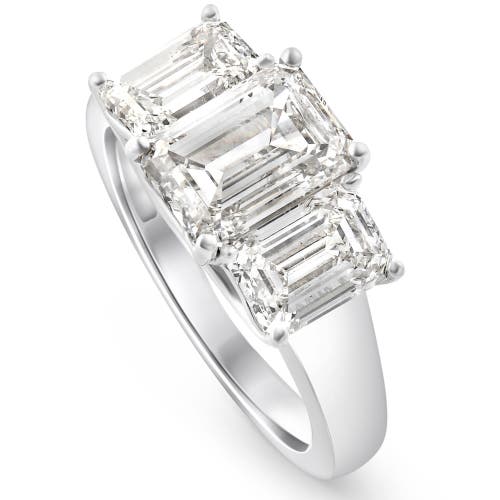 Bliss Diamond 3.55ct Tw Emerald Cut Three Stone Engagement Ring 14k Gold Lab Grown In 14k White Gold