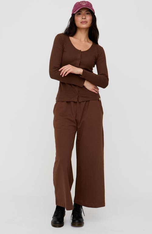 Turtledove London Organic Cotton Noor Wide Leg Trousers In Brown