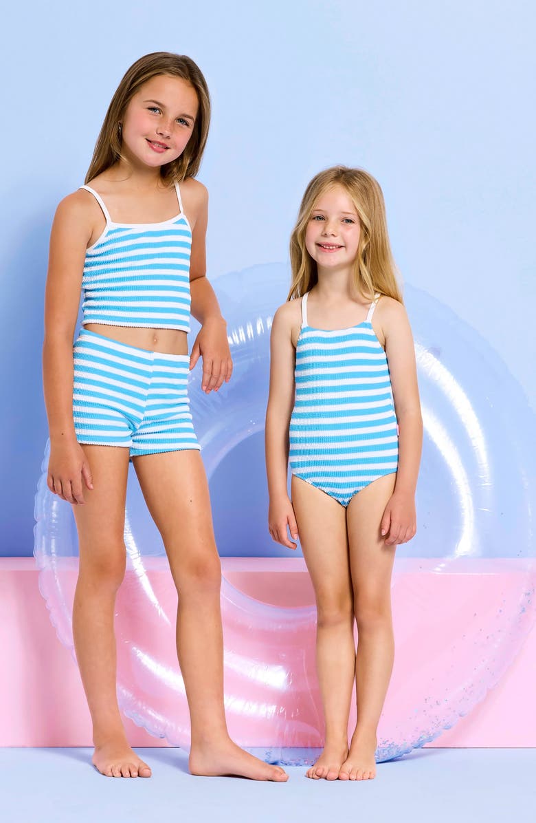 Seafolly Kids' Textured Two-Piece Swimsuit, Alternate, color, Powder Blue