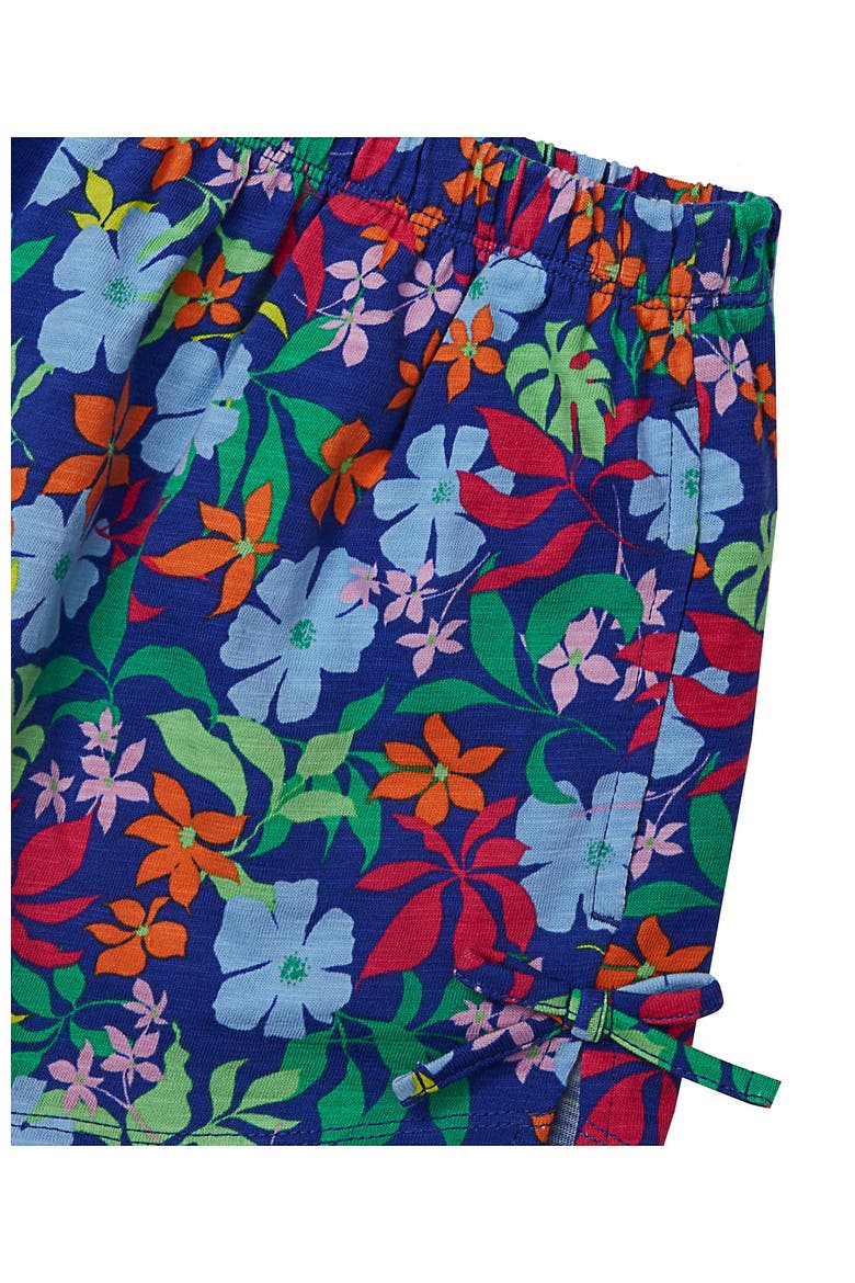 Girls Knit Side Bow Shorts, Alternate, color, Blue/Multi Floral