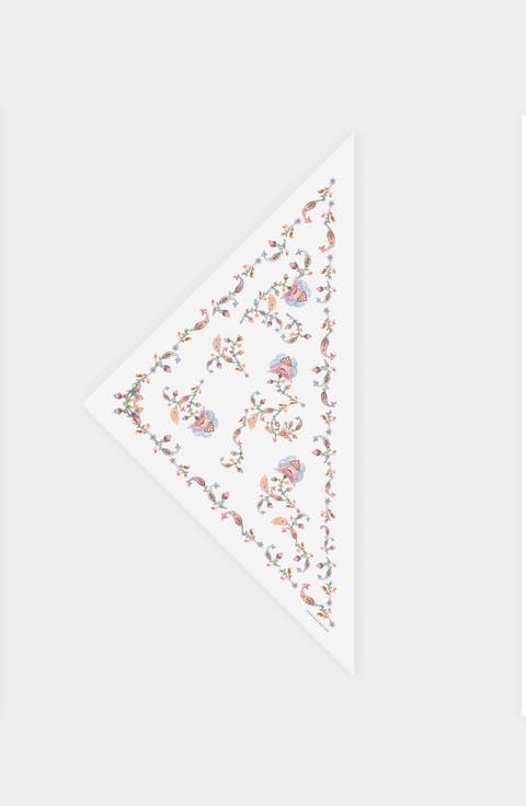 Dawn Garden Triangle Silk Scarf