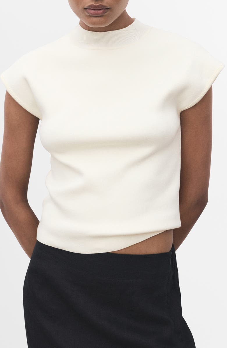 MANGO Mock Neck Sweater, Main, color, White