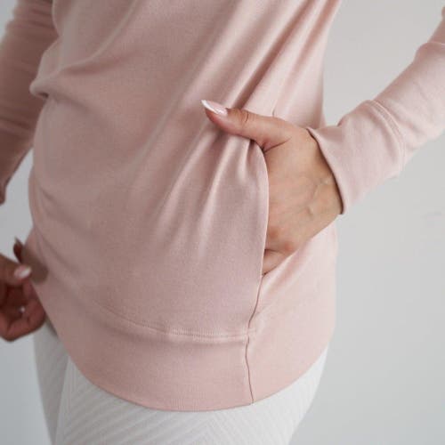 Eavolu Acadia Split-sleeve Long-sleeve Top In Rose Quartz