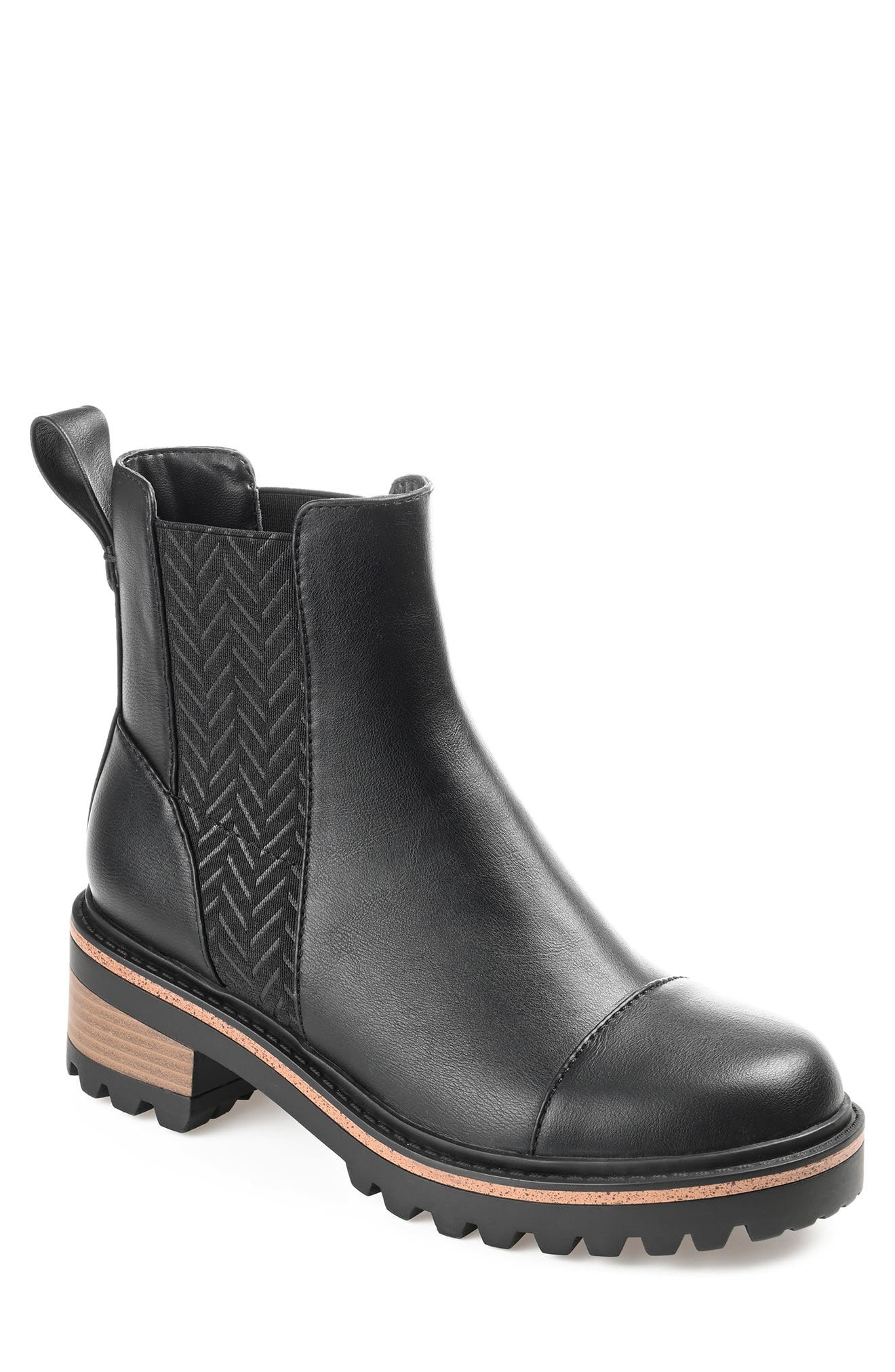Journee Collection Journee Colleciton Mirette Lug Sole Chelsea Boot, Main, color, Black