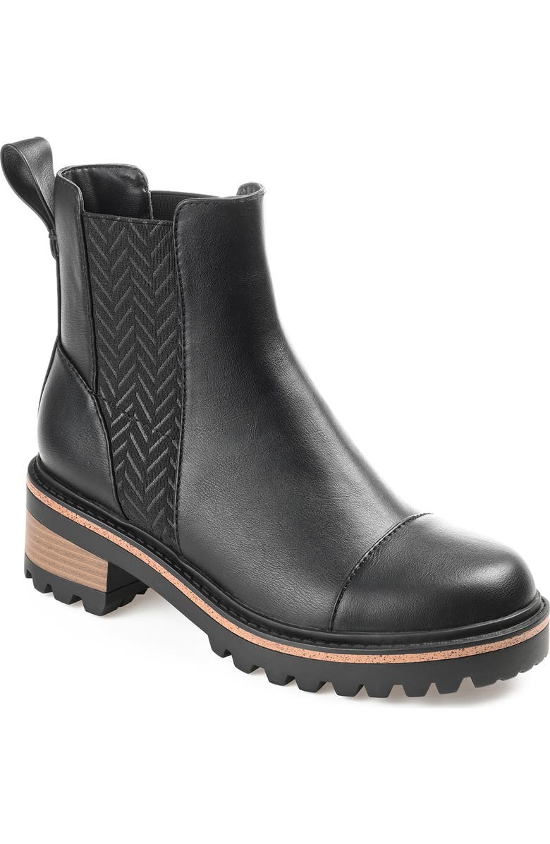 Journee Collection Journee Colleciton Mirette Lug Sole Chelsea Boot, Main, color, Black