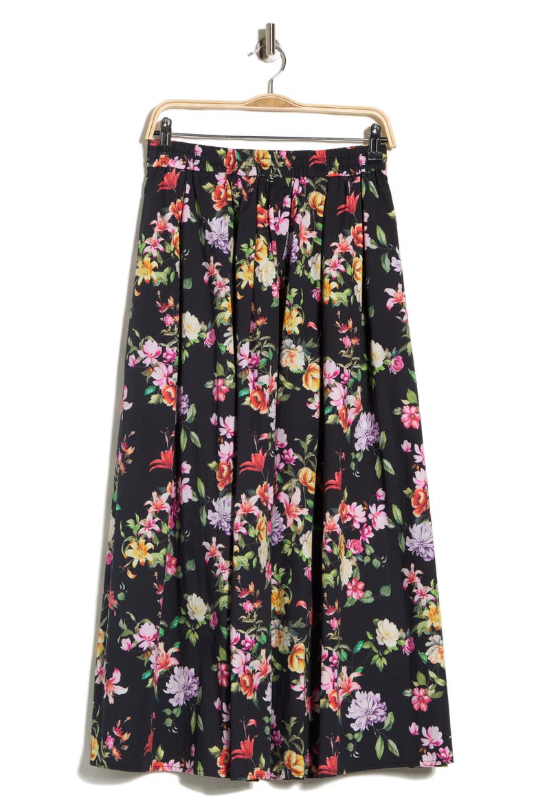 Floral Stretch Cotton Poplin Pull-On Skirt, Alternate, color, MULTI FLORETS