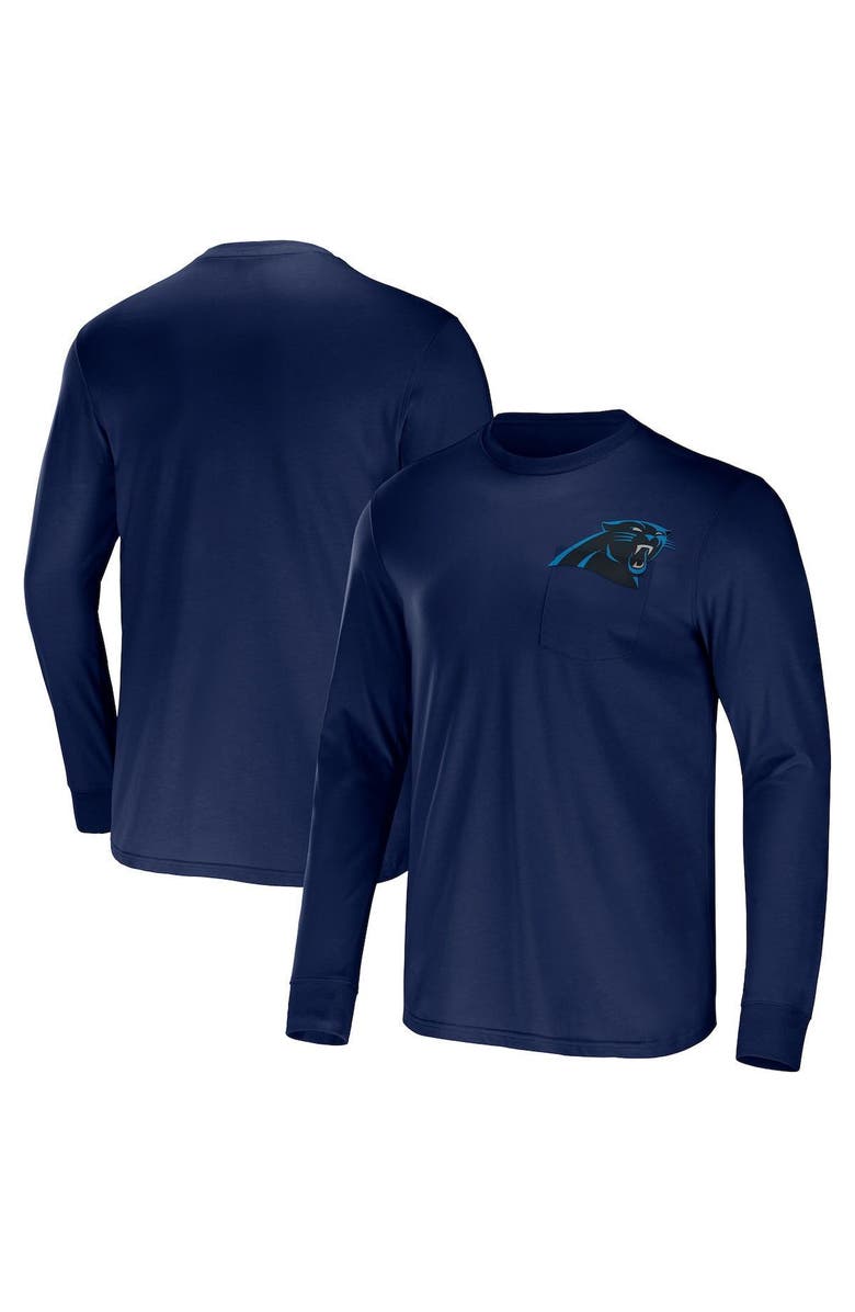 NFL X DARIUS RUCKER Men's NFL x Darius Rucker Collection by Fanatics Black Carolina Panthers Team Long Sleeve Pocket T-Shirt, Alternate, color, Black