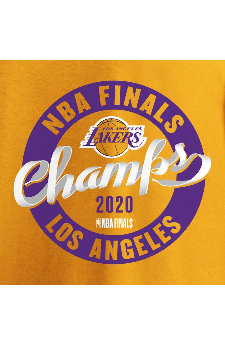 FANATICS Women's Fanatics Branded Gold Los Angeles Lakers 2020 NBA Finals Champions Zone Laces V-Neck T-Shirt, Alternate, color, 