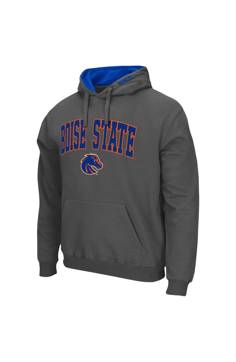 COLOSSEUM Men's Colosseum Charcoal Boise State Broncos Arch & Logo 3.0 Pullover Hoodie, Alternate, color, Charcoal