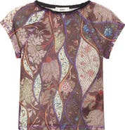 Siedrés Dora Floral Paisley Mesh Top