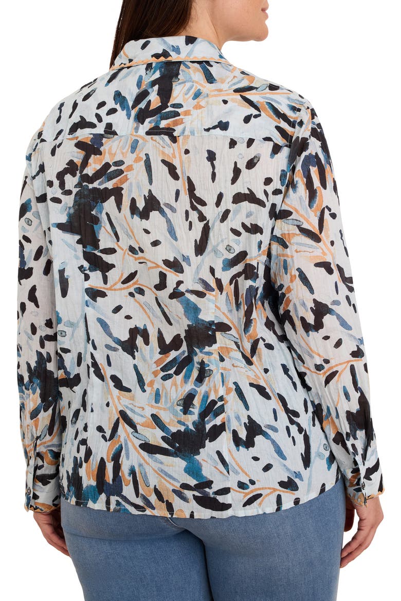 Garden Shade Crinkle Shirt, Alternate, color, BLUE MULTI