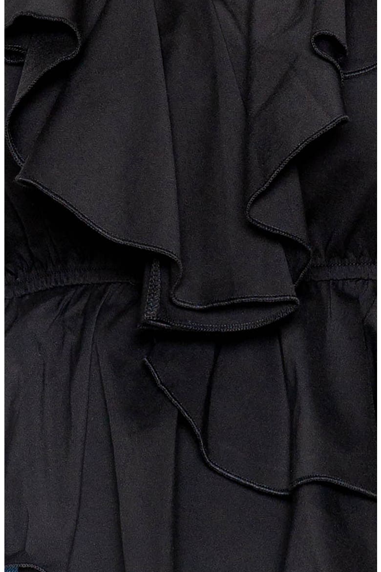 Ruffle Long Sleeve Peplum Blouse, Alternate, color, BLACK