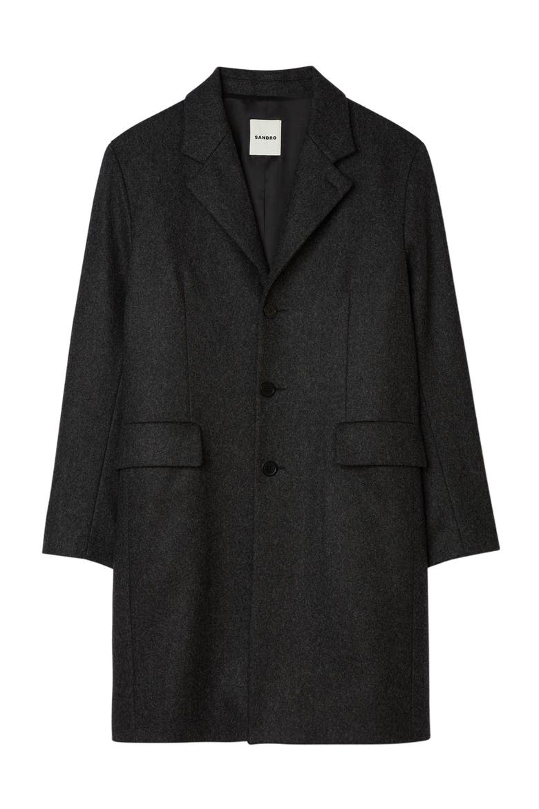 Wool broadcloth coat, Alternate, color, Dark grey