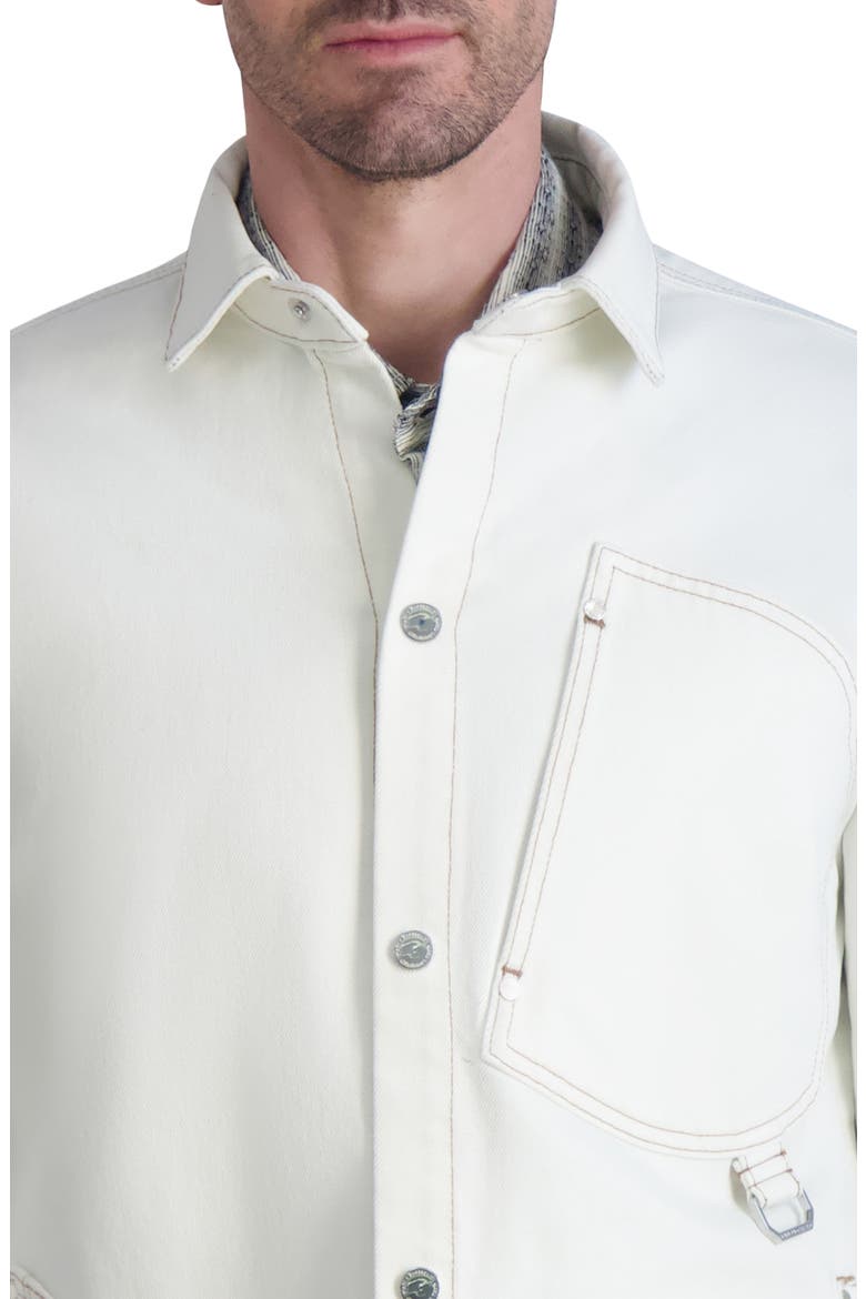 Snap-Up Denim Jacket, Alternate, color, NATURAL