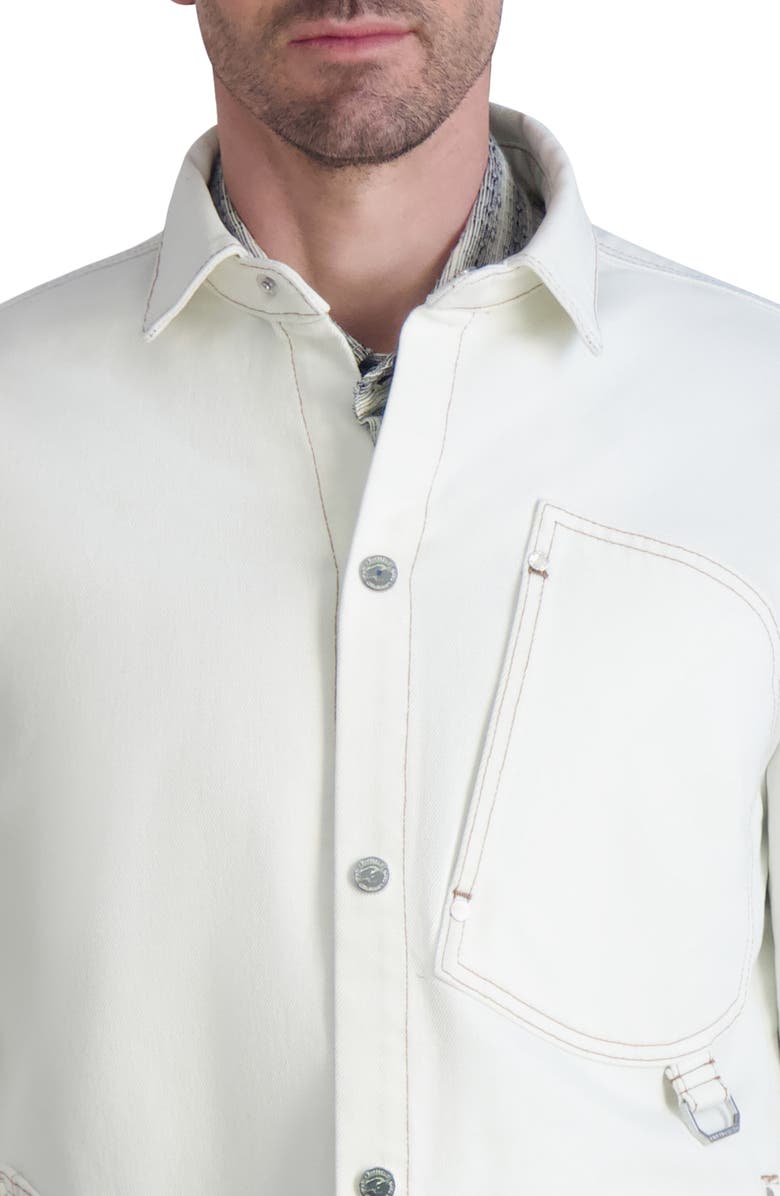 KARL LAGERFELD PARIS Snap-Up Denim Jacket, Alternate, color, 