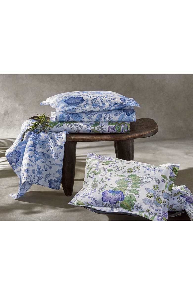 Matouk Pomegranate Linen Euro Sham, Alternate, color, Porcelain Blue