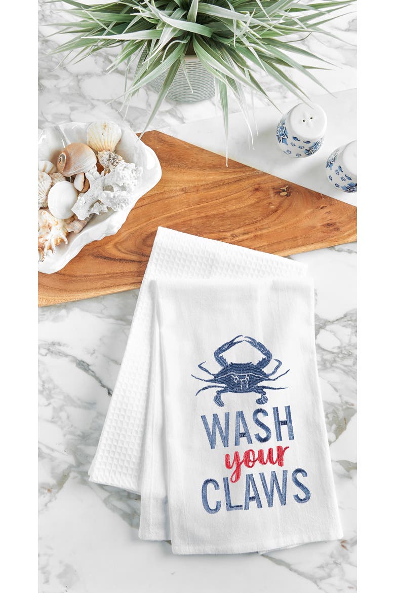 Wash Your Claws Flour Sack Kitchen Towel, Alternate, color, White