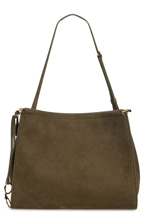 Alaïa Medium Le Click Suede Shoulder Bag In Brown