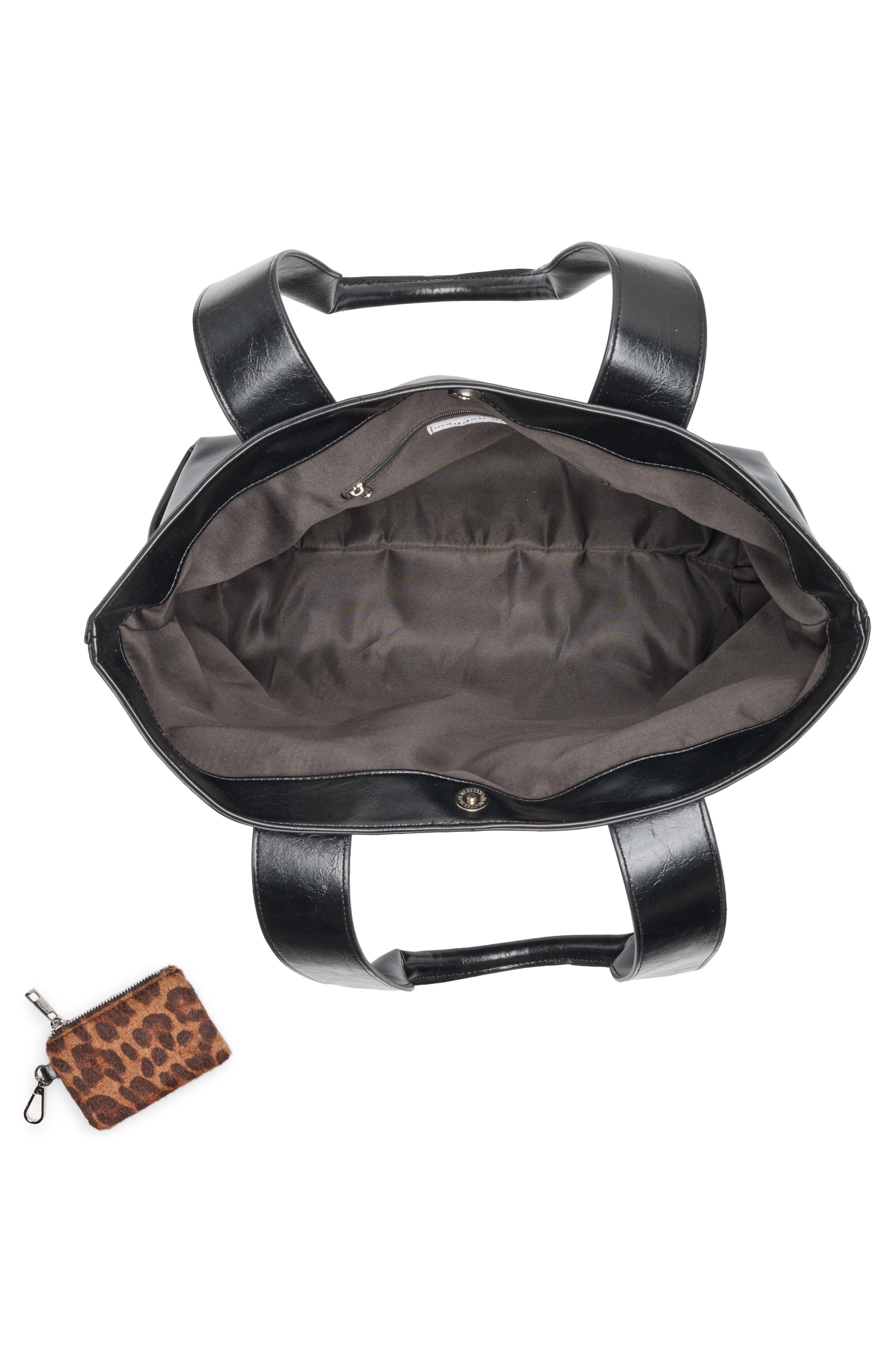 Madden Girl Large Crinkle Tote, Alternate, color, Black