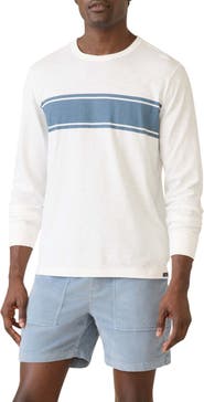 Faherty Sunwashed Stripe Long Sleeve Regenerative Organic Cotton T-Shirt
