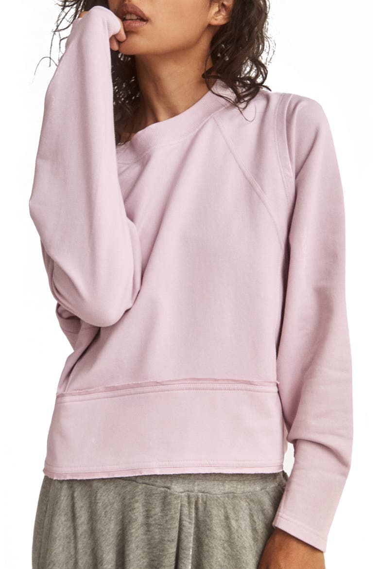 Free People FP Movement Where The Wind Blows Sweatshirt, Main, color, POWDERED LAVENDER