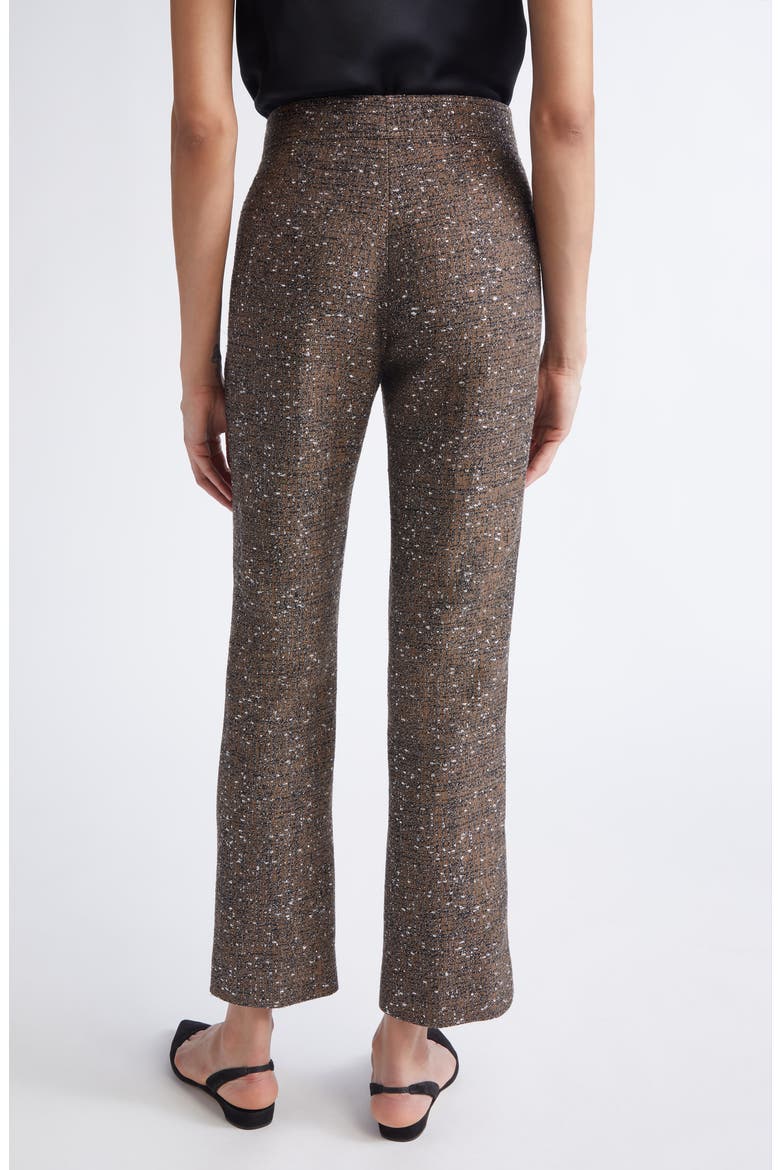 Metallic Bouclé Ankle Pants, Alternate, color, BLACK/ YELLOW