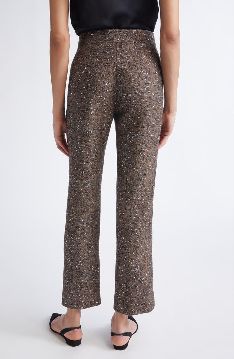 Giambattista Valli Metallic Bouclé Ankle Pants, Alternate, color, Black/ Yellow