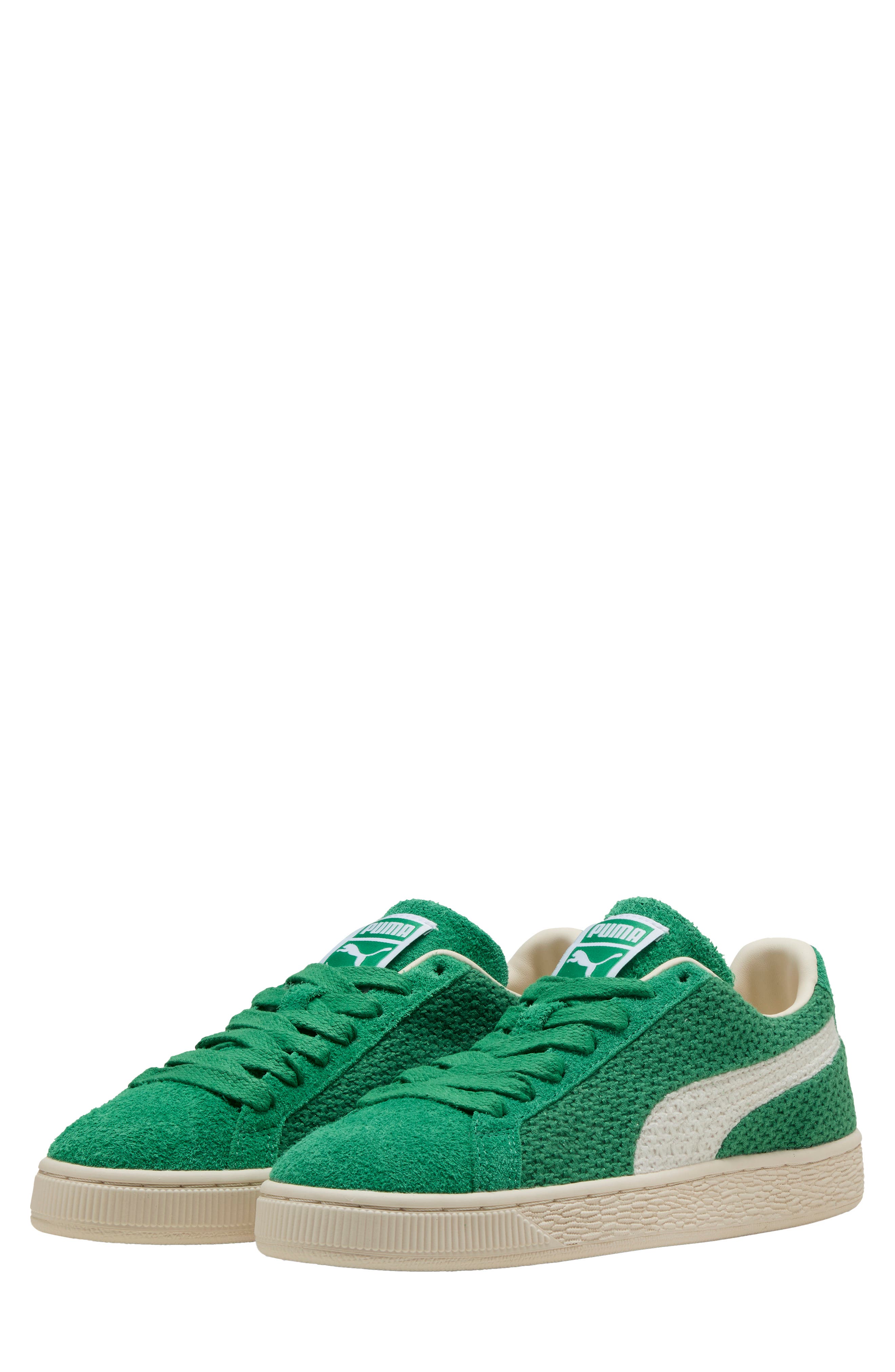 PUMA Suede Crochet Sneaker, Main, color, Archive Green/ Puma White