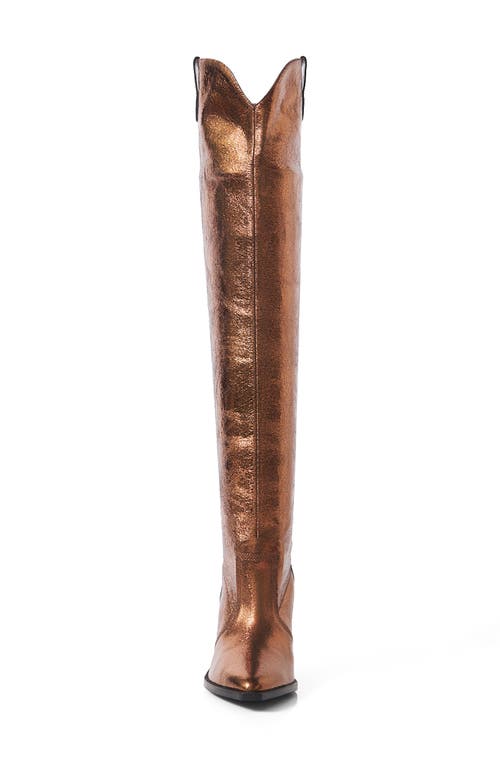 Free People Triple Crown Knee High Boot In Bronze Metallic