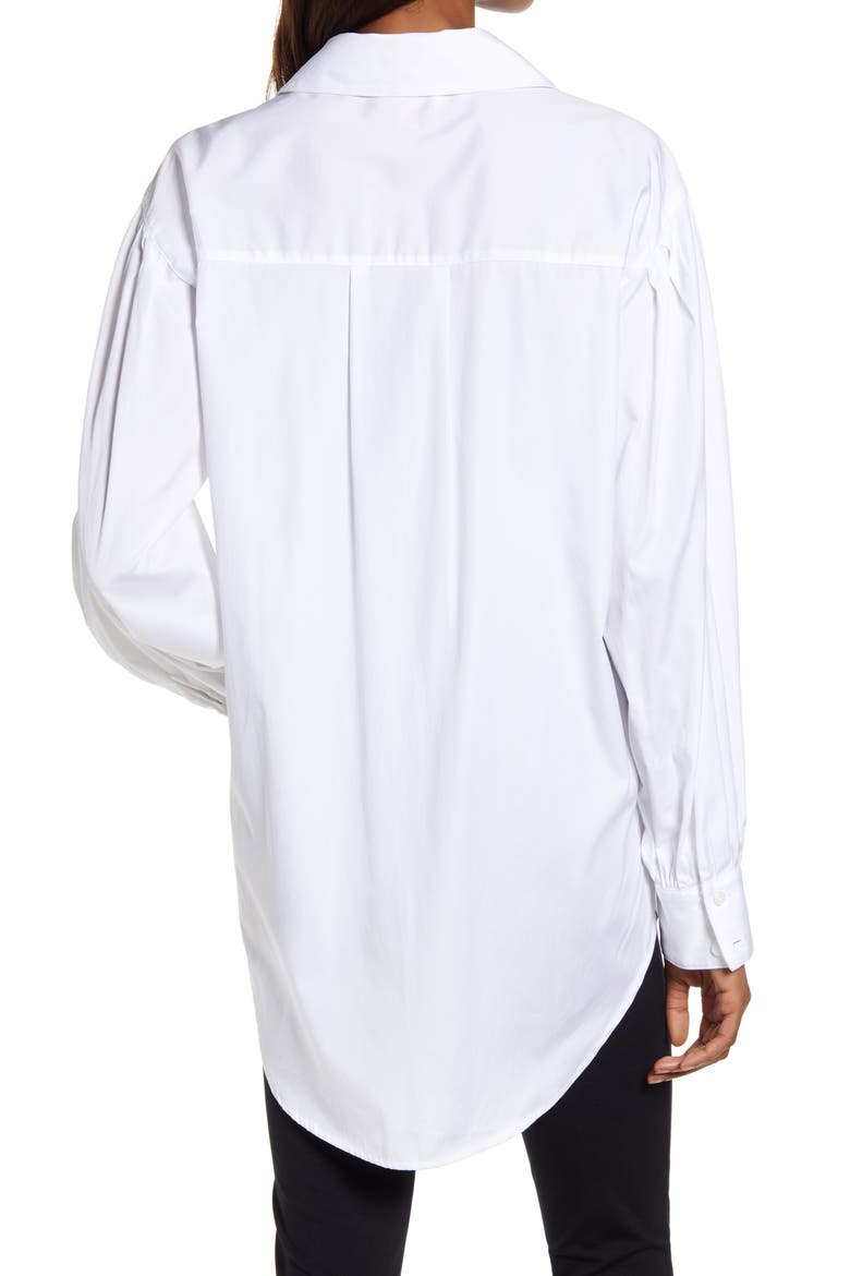 Organic Cotton Poplin Oversize Blouse, Alternate, color, WHITE