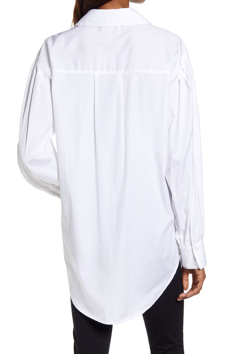 Open Edit Organic Cotton Poplin Oversize Blouse, Alternate, color,