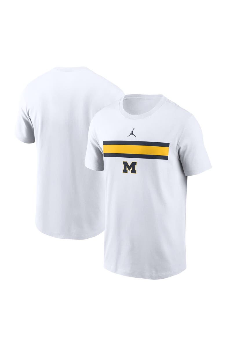 Jordan Brand Men's Jordan Brand White Michigan Wolverines Campus Pattern T-Shirt, Main, color, White