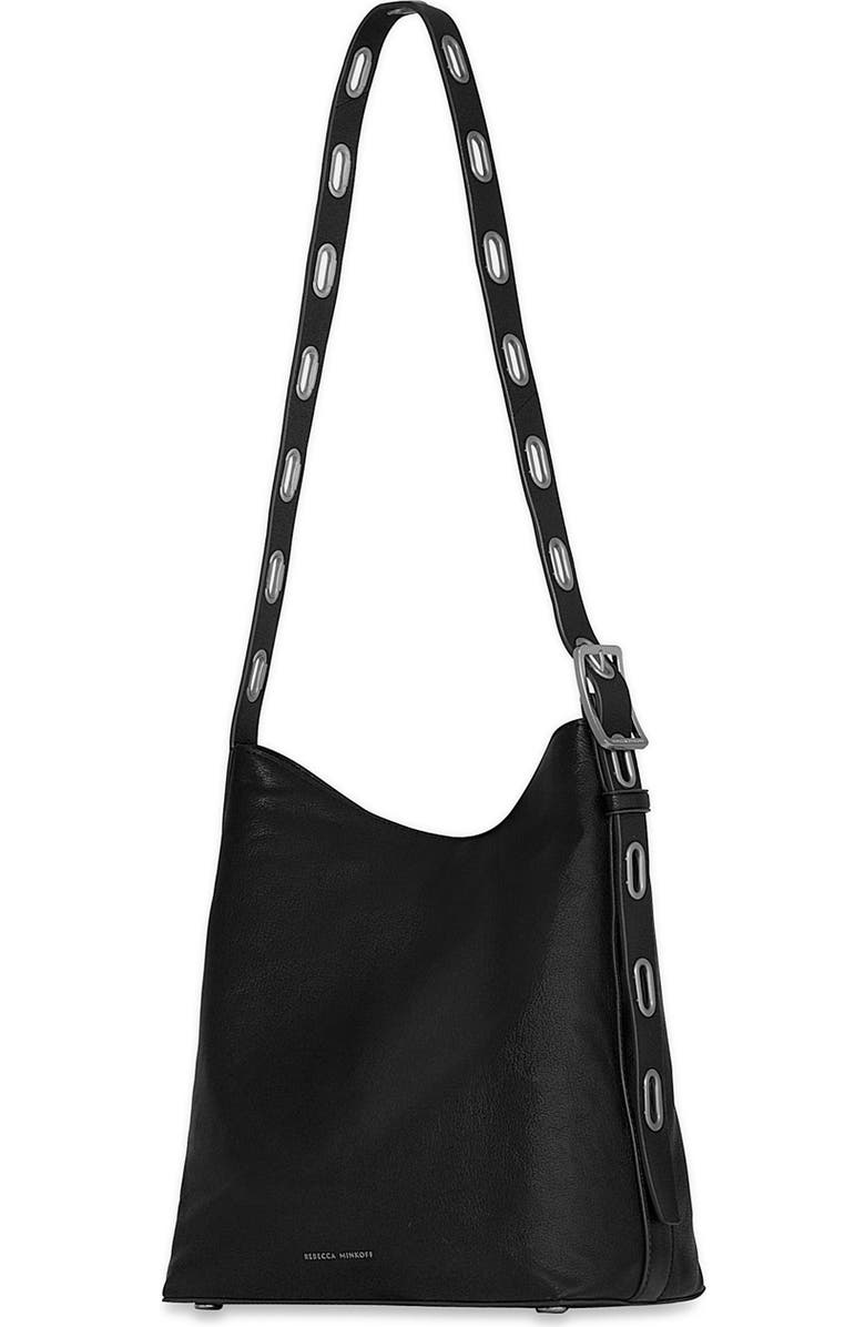 Rebecca Minkoff Crosby Leather Bucket Shoulder Bag, Alternate, color, Black