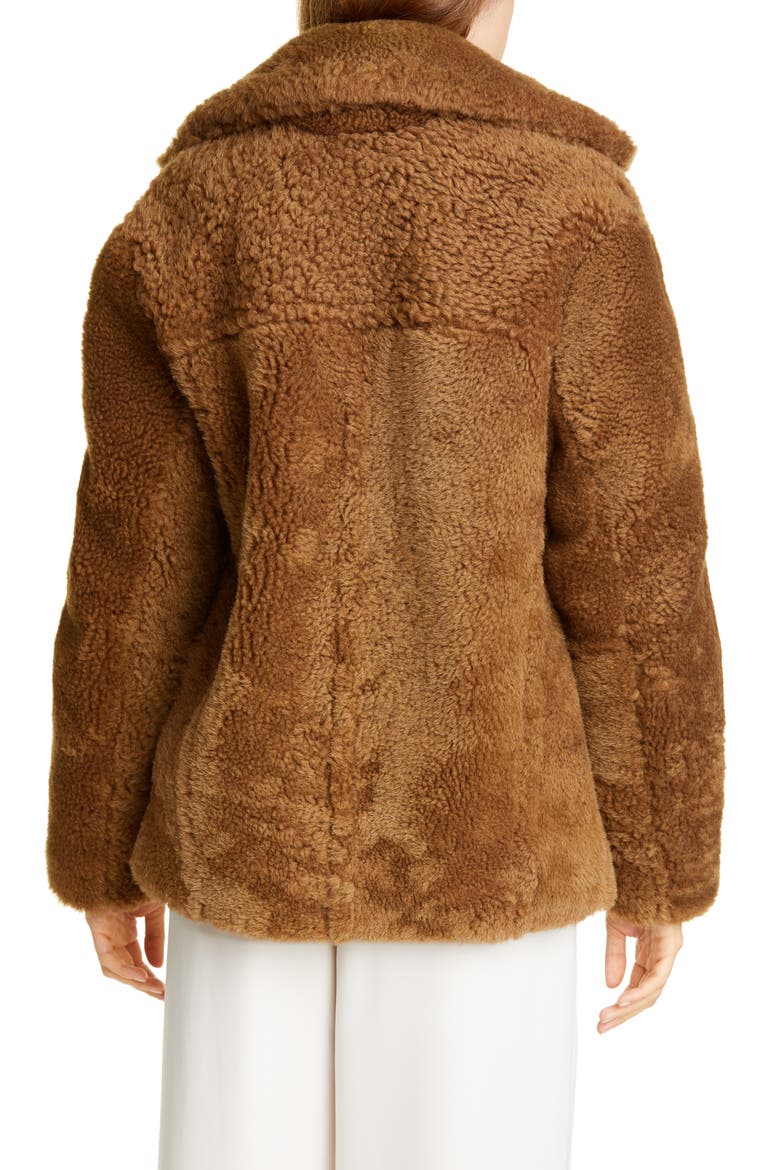 Genuine Shearling & Leather Bomber Jacket, Alternate, color, CANYON