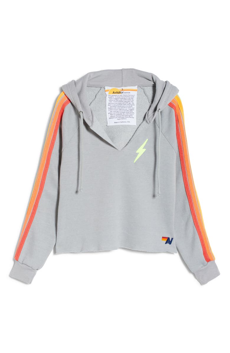 Aviator Nation Bolt Crop Hoodie, Alternate, color,