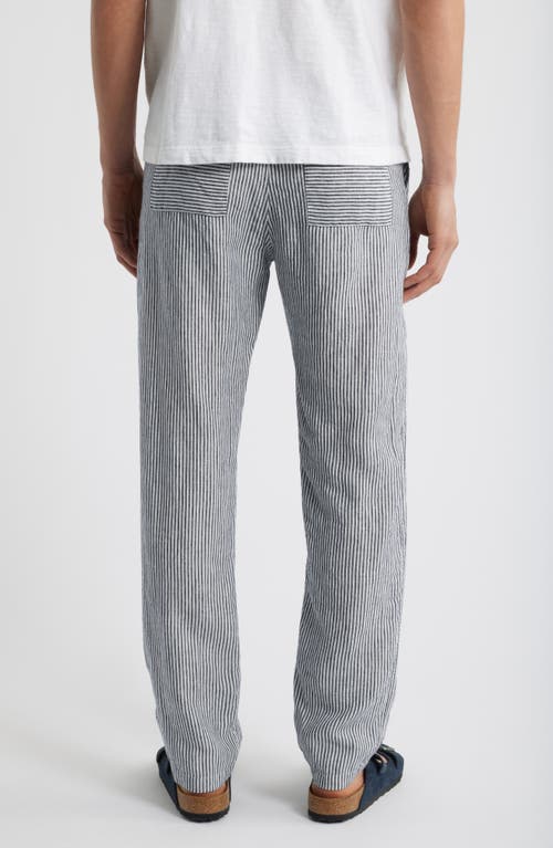 Alex Crane Bo Linen Drawstring Pants In Lines